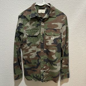 Polo Ralph Lauren Denim & Supply Brown Green Camo Long Sleeve Shirt Mens Small